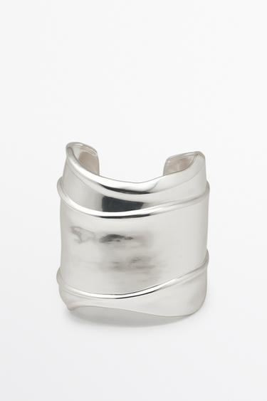 Zara Wide draped-effect bracelet - Silver - Image 0