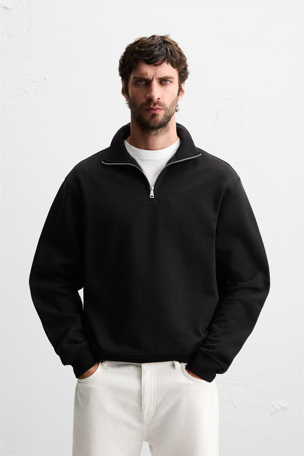 BASIC QUARTER-ZIP SWEATSHIRT