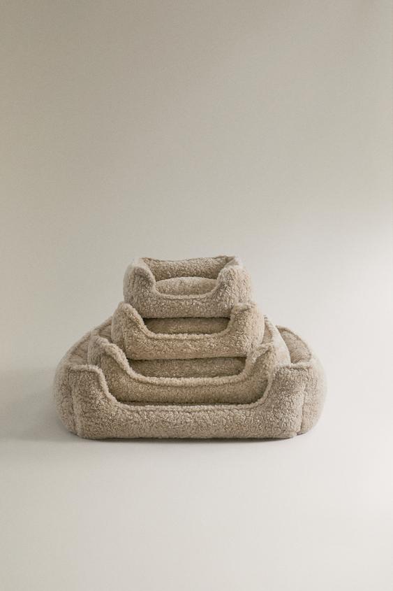 CAMA PARA ANIMAIS DE ESTIMAÇÃO COM EFEITO DE PELO DE OVELHA ENCARACOLADO - Bege da Zara - Imagem 0