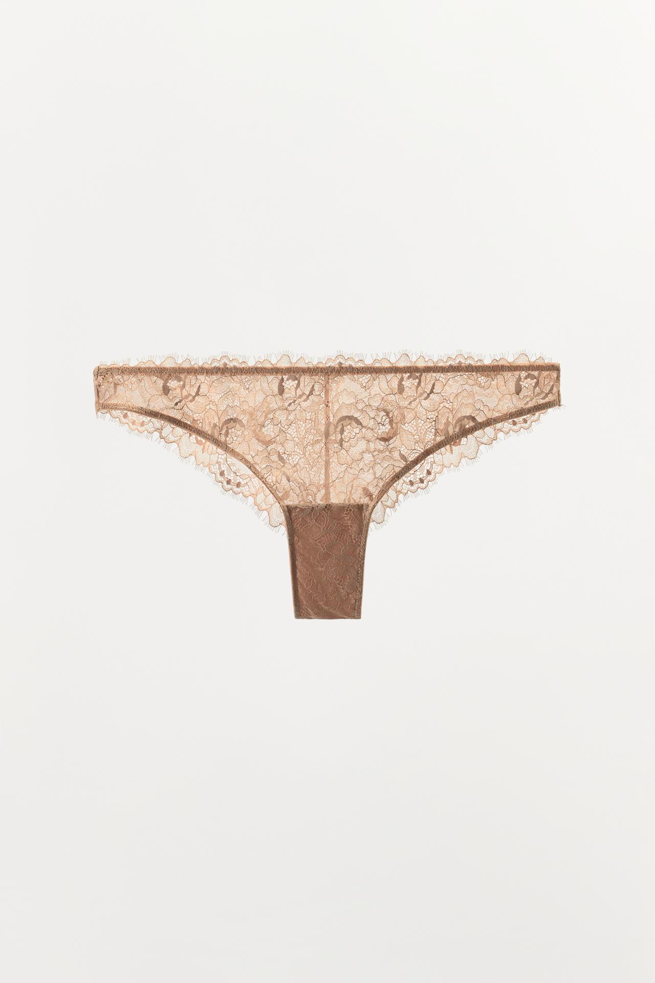 LACE PANTIES — Beige-pink