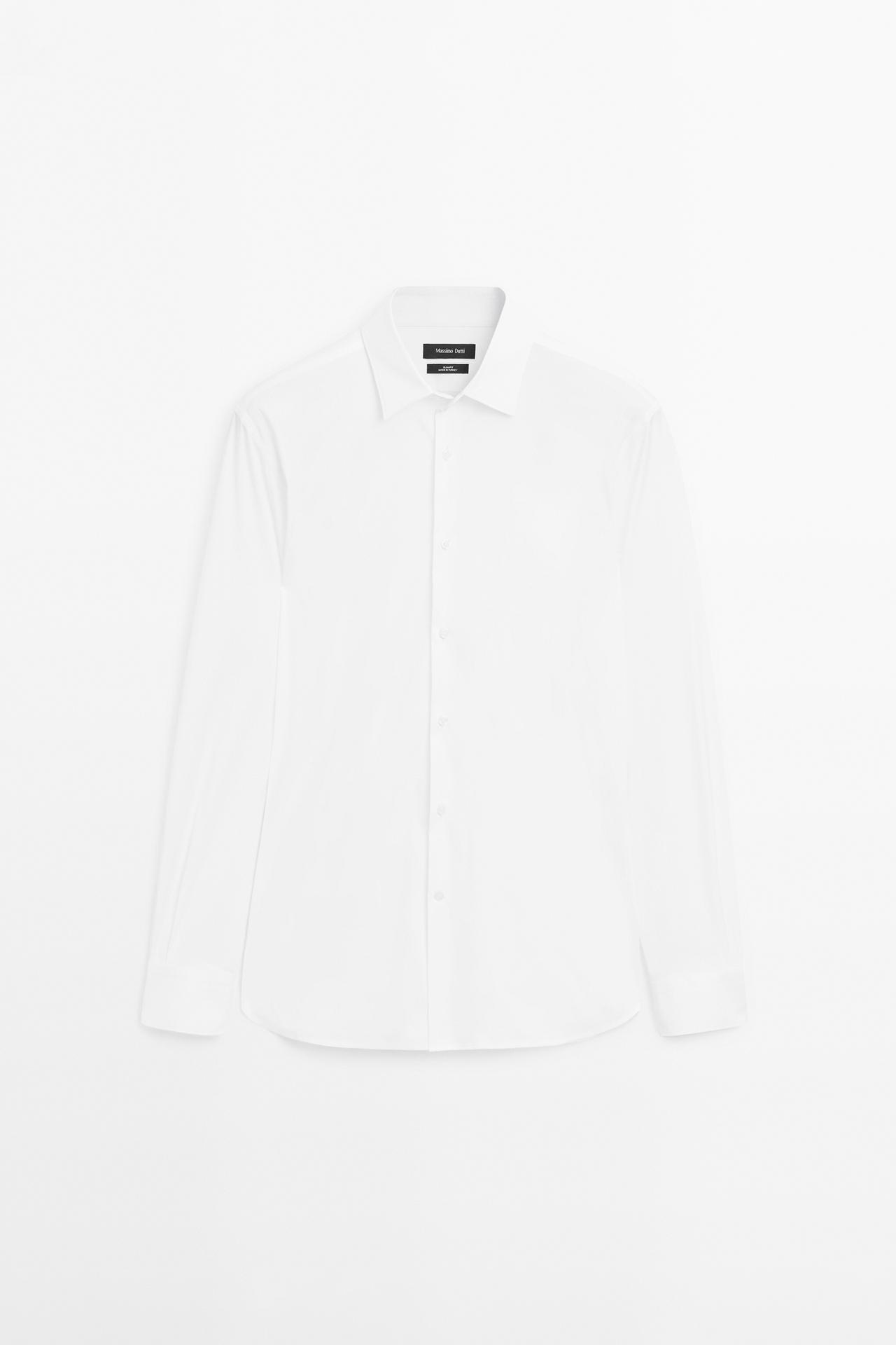 Slim fit stretch shirt — White