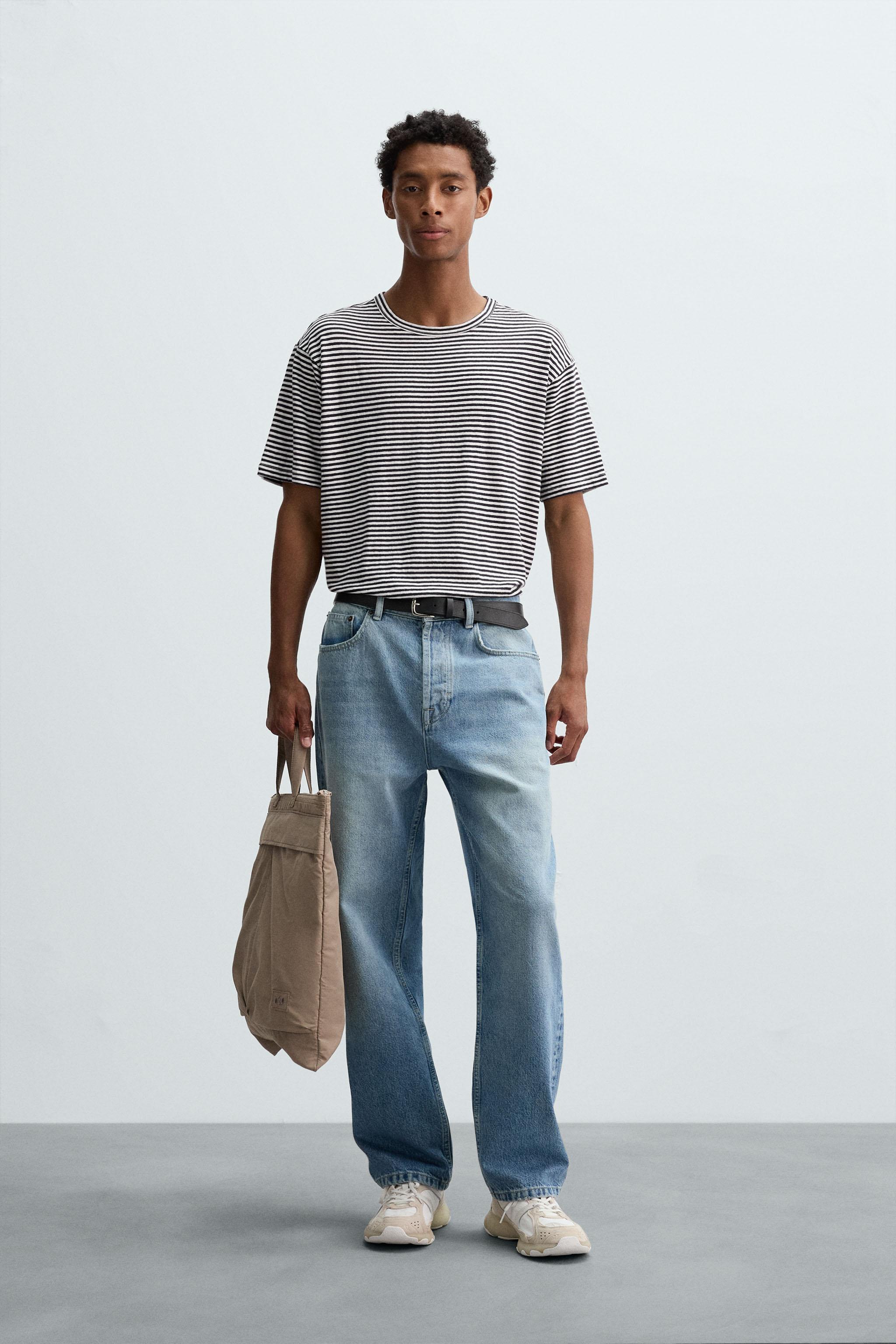 T-SHIRT COTON ET LIN RAYÉ