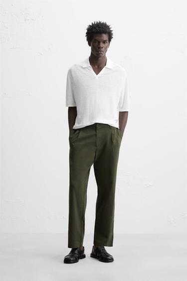 LIGHTWEIGHT RELAXED FIT TROUSERS - Green by Zara - Image 0
