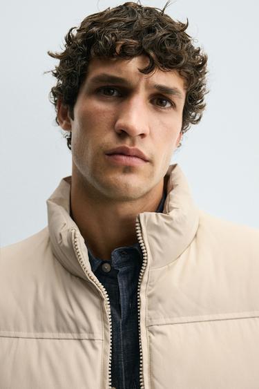 REGULAR FIT PADDED GILET - camel by Zara