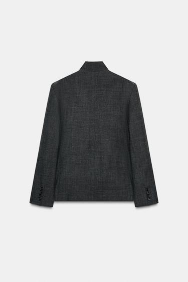 100% WOOL BLAZER ZW COLLECTION - Grey marl by Zara