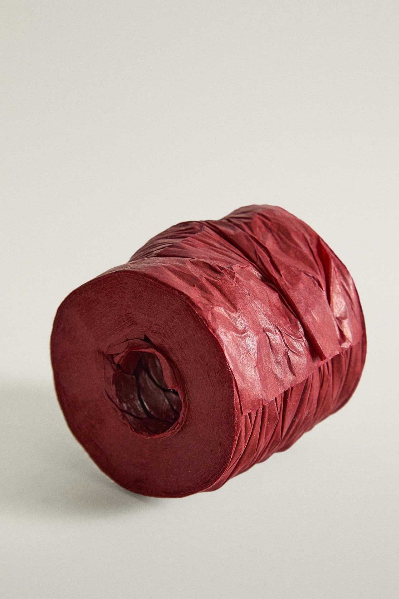 TEXTURED PAPER RIBBON FOR CHRISTMAS — Red