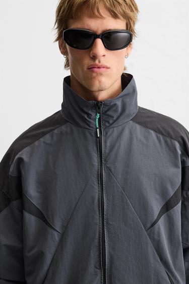 BLOUSON TECHNIQUE AVEC BLOCS DE COULEUR - bleu/noir de Zara - Image 5