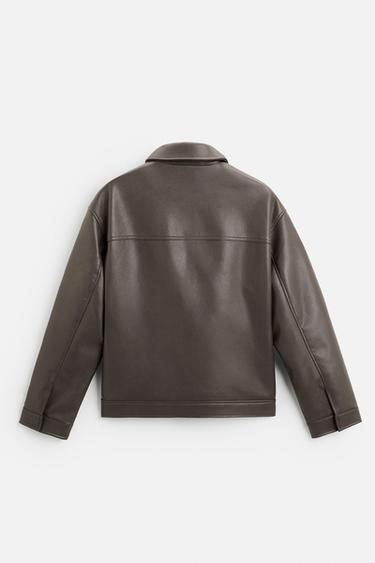 VESTE À POCHES EN MATIÈRE SYNTHÉTIQUE - Gris de Zara - Image 6