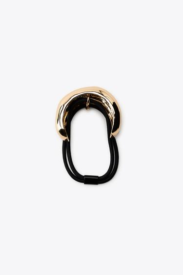 DOUBLE METAL SCRUNCHIE - Golden by Zara