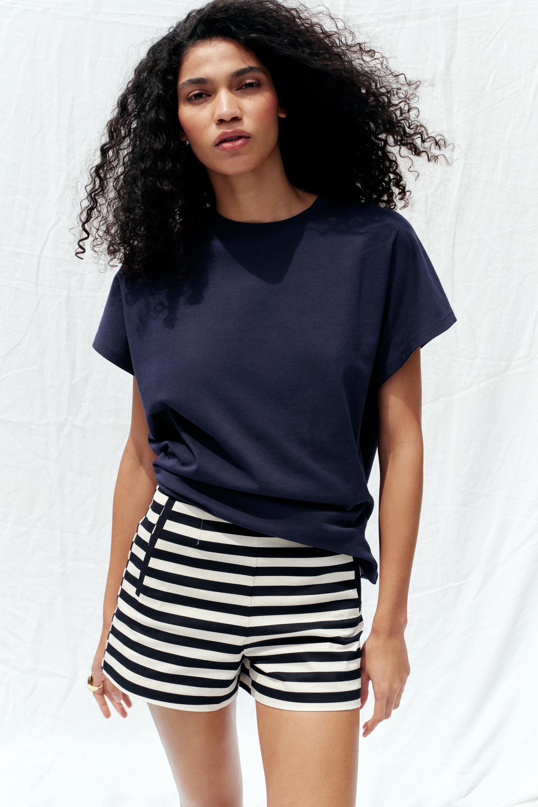 トップス ta ara DROP SHOULDER T-SHIRT - striped | ZARA United States