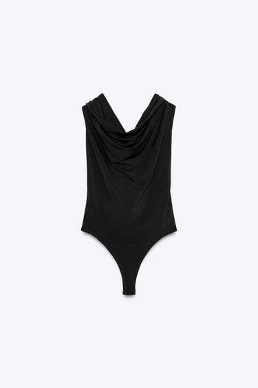 HALTER NECK FLOWING BODYSUIT - Black by Zara