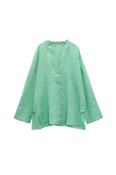 ASYMMETRIC LINEN SHIRT
