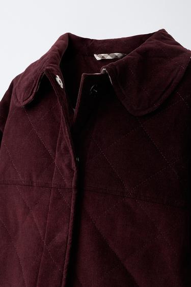 BLOUSON EN VELOURS AVEC COL CLAUDINE - Bordeaux de Zara - Image 4