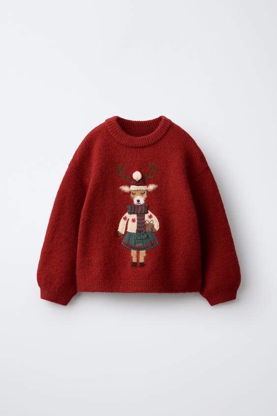 STRICKPULLOVER RENA BESTICKT - Rot von Zara - Bild 0