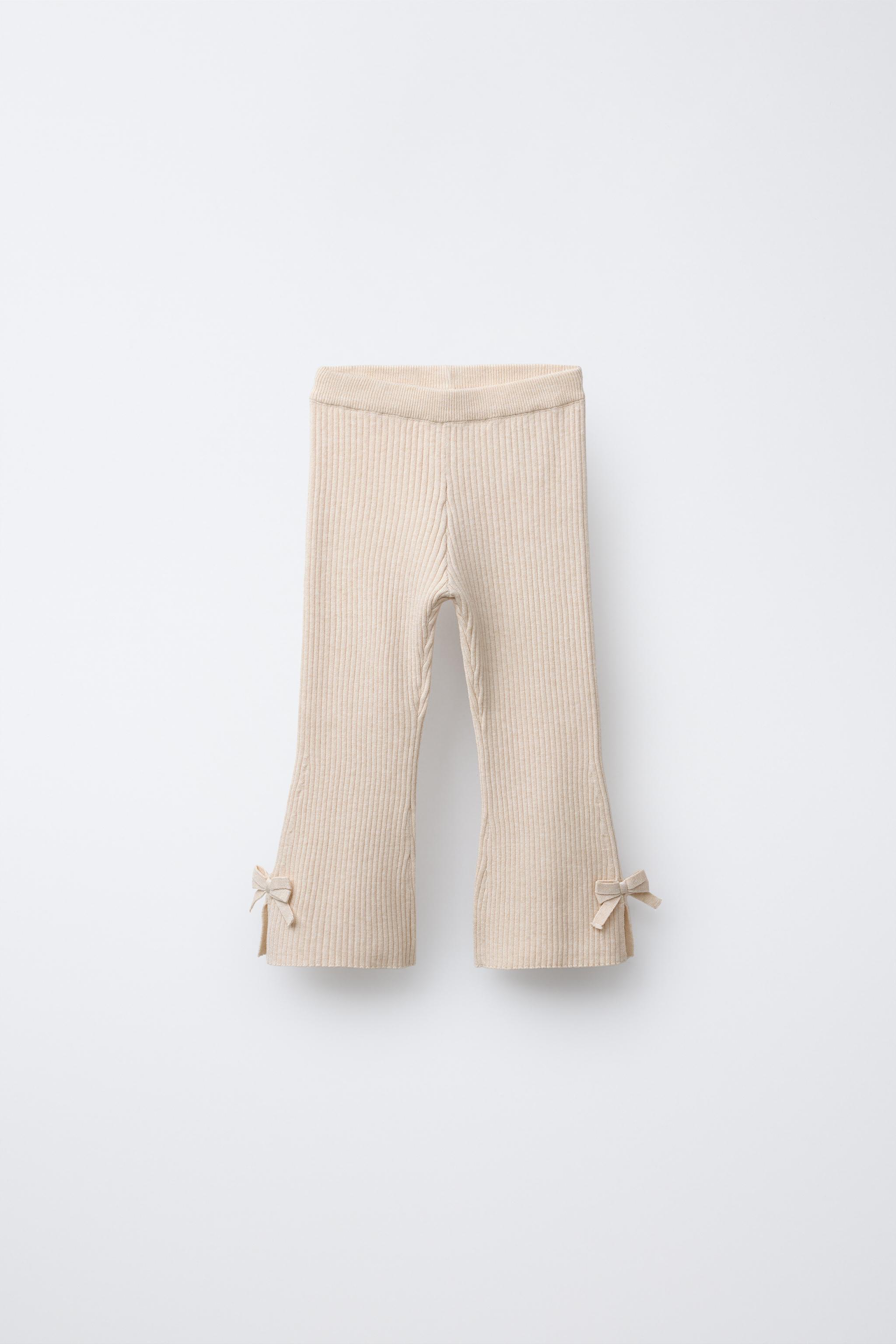 ☆ドイツ発*ZARA*新作*リボンスリットフレアレギンス☆ ZARA - ZARA ザラ リブフレアレギンス センタースリット パンツ