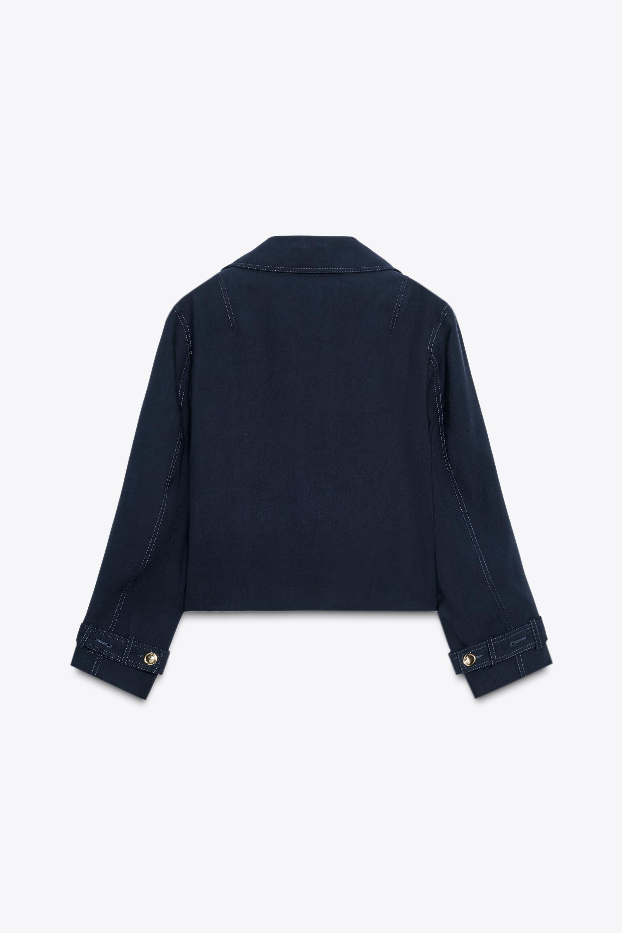 ZARA ショート丈ダブルブレストジャケット L ショート丈ダブルブレストジャケット - ブラック | ZARA Japan