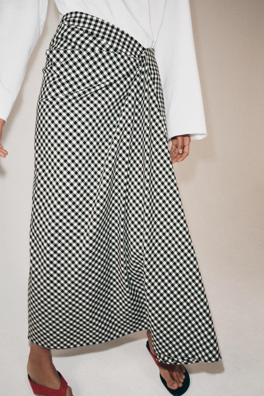 DRAPED GINGHAM SKIRT - image 2