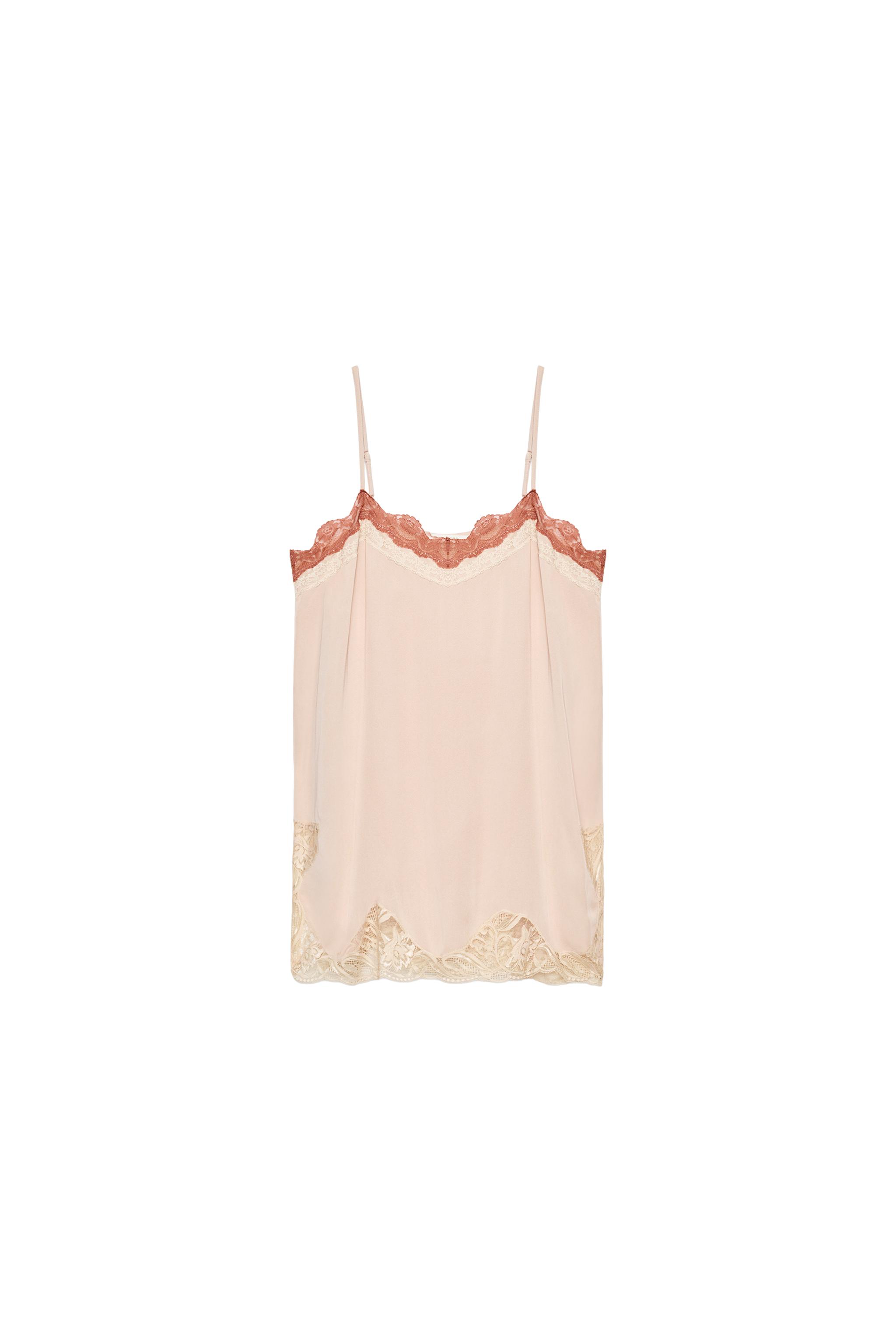 トップス draw drawers Lace 2way Tops TOP ESTILO LINGERIE ZW COLLECTION - Rosas | ZARA Brasil