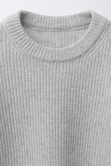PULL EN MAILLE PERLÉE - Gris perle de Zara - Image 2