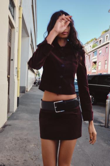 SHORT VELVET JACKET - Burgundy by Zara - Image 0