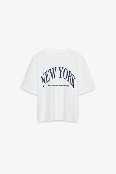 TEXT COTTON T-SHIRT - Ecru by Zara - Image 0
