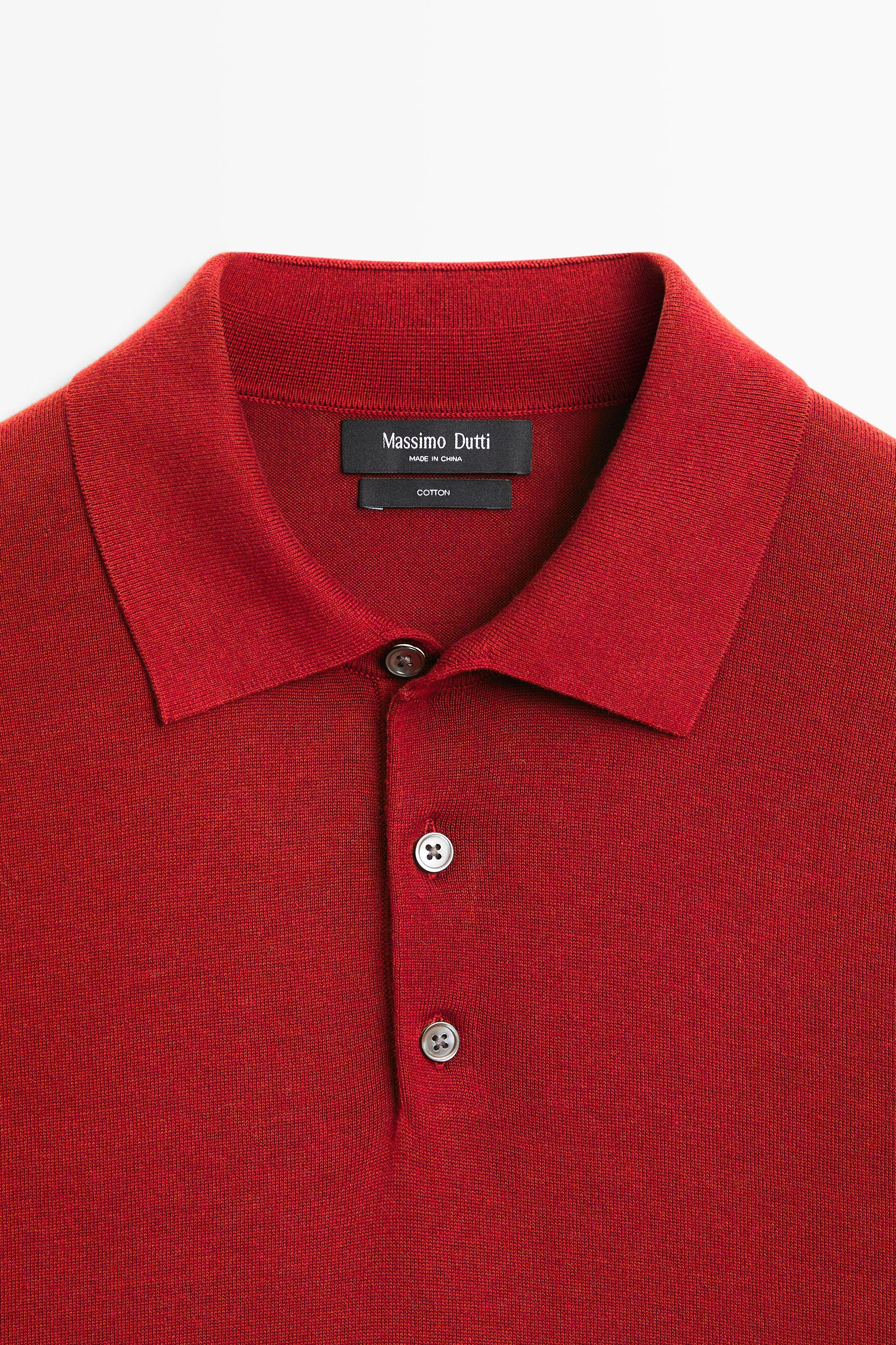 Pull polo en maille 100 % coton