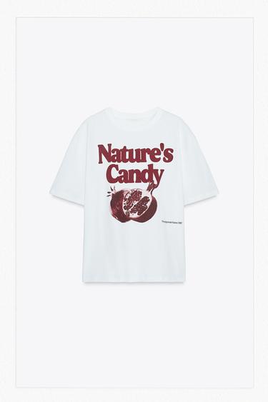 CAMISETA ESTAMPADA TEXTO - Blanco de Zara