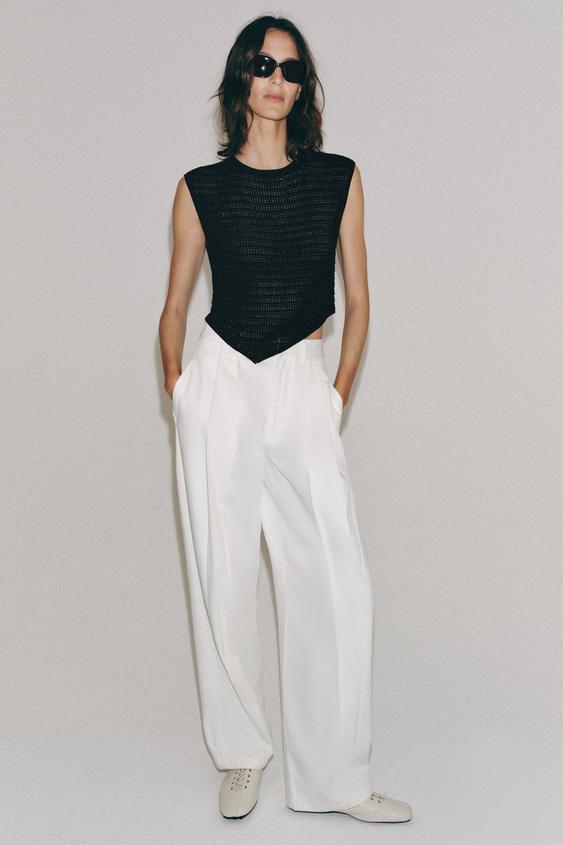 Zara ASYMMETRIC KNIT TOP