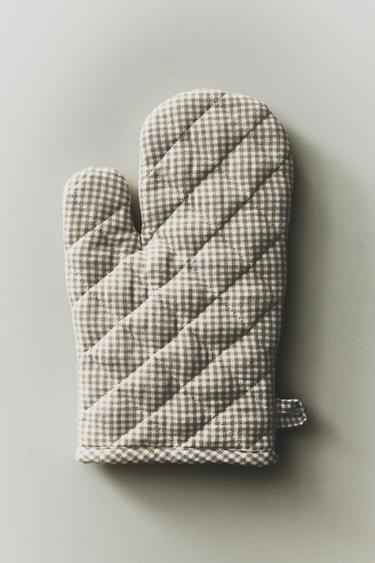 GINGHAM OVEN GLOVE - Beige by Zara - Image 5