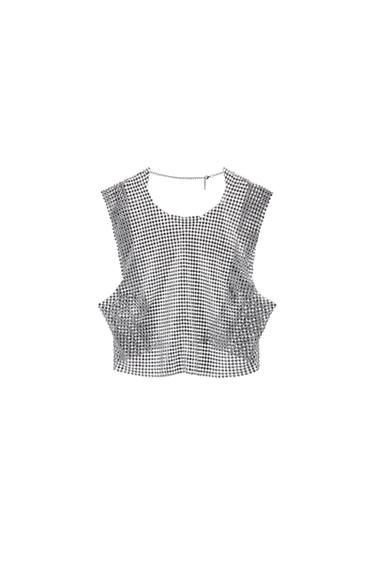 OPEN BACK RHINESTONE TOP