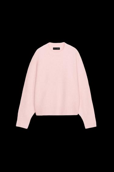 WEICHER EINFARBIGER STRICKPULLOVER - Hellrosa von Zara