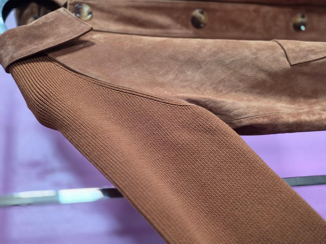 COMBINED 100% LEATHER KNIT JACKET - Image 5