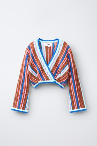 CROSSOVER KNIT CARDIGAN - Multicoloured by Zara