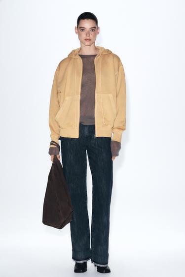 WASHED ZIP-UP JACKET - Toffee by Zara - Image 0