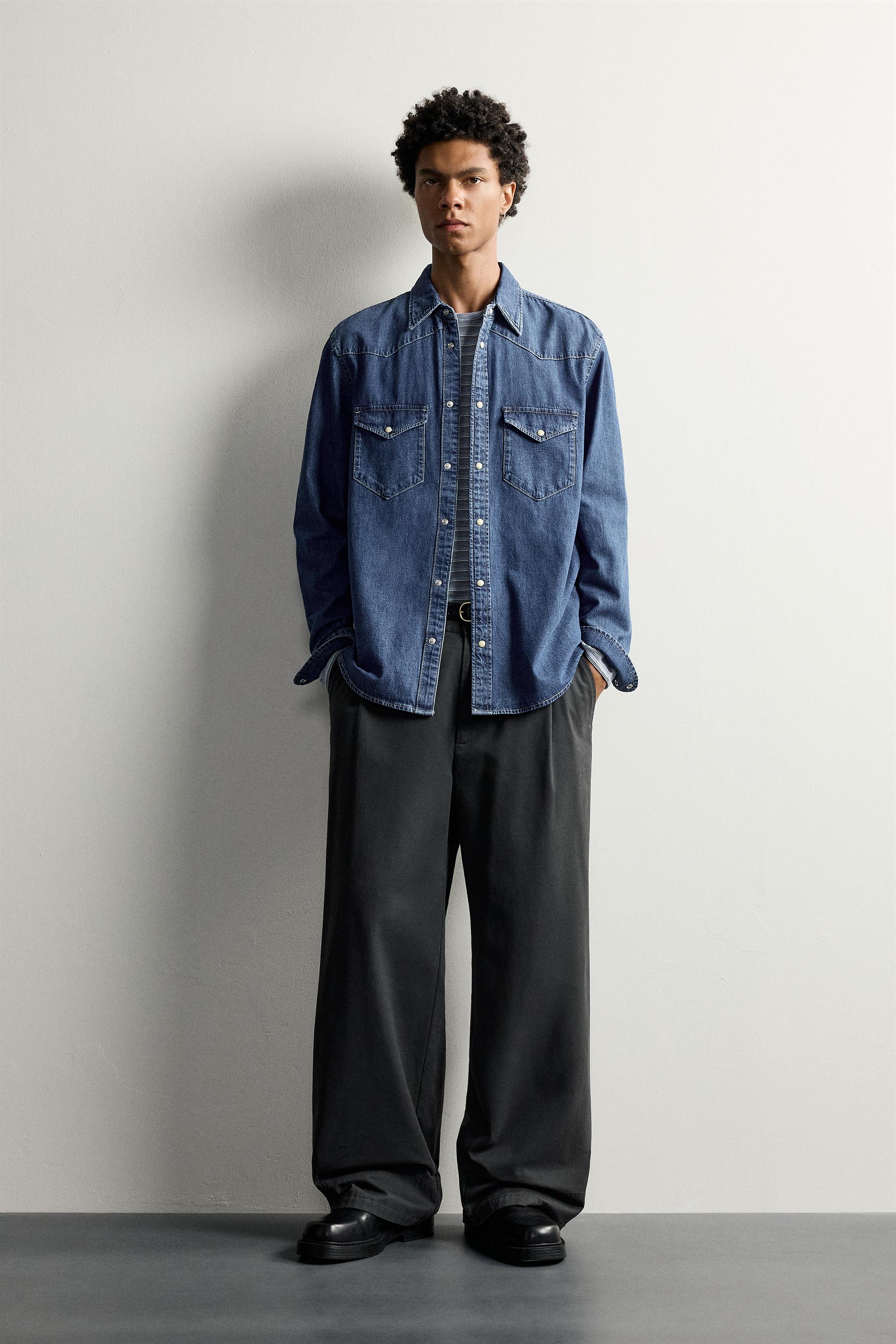 Zara REGULAR FIT WESTERN DENIM GÖMLEK