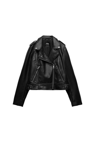 FAUX LEATHER BIKER JACKET