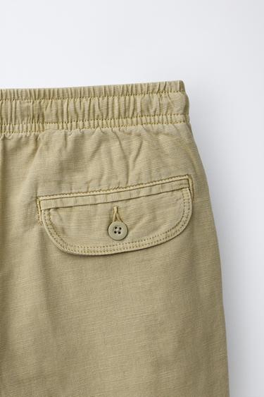 PANTALON FLUIDE EN COTON - Kaki de Zara - Image 3