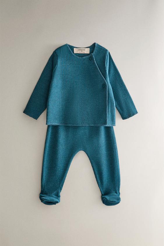 WICKETTASCHENSET BABY STRICK - Blau von Zara - Bild 0