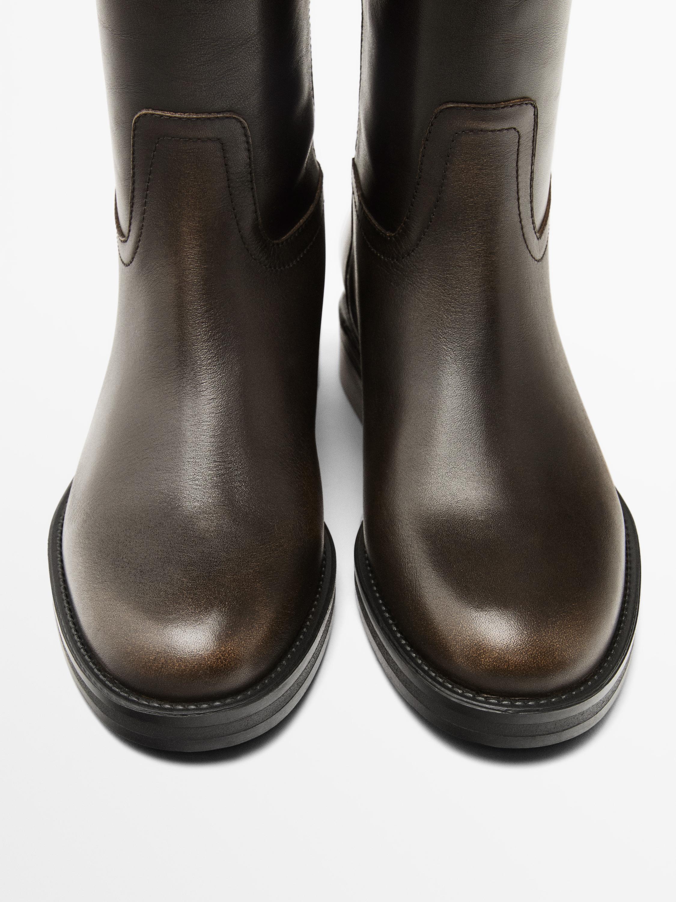 Leather riding boots