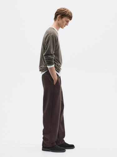 Zara 100% cool wool trousers - LIMITED - Brown