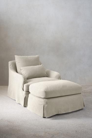 FOOTSTOOL 01 COTTON COVER - Light beige by Zara - Image 4
