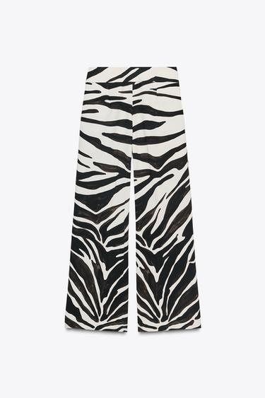 PANTALON IMPRIMÉ ANIMAL ZW COLLECTION - Écru / Noir de Zara - Image 2