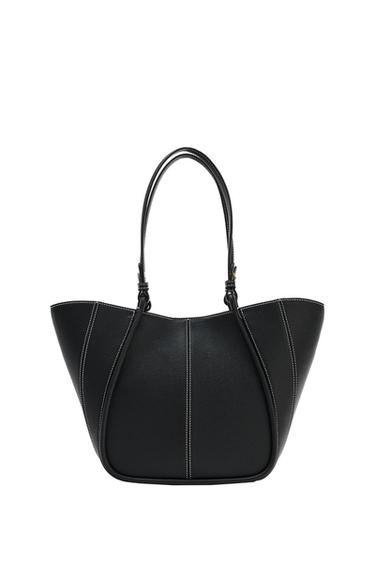 TOPSTITCHED MINI TOTE BAG - Black by Zara