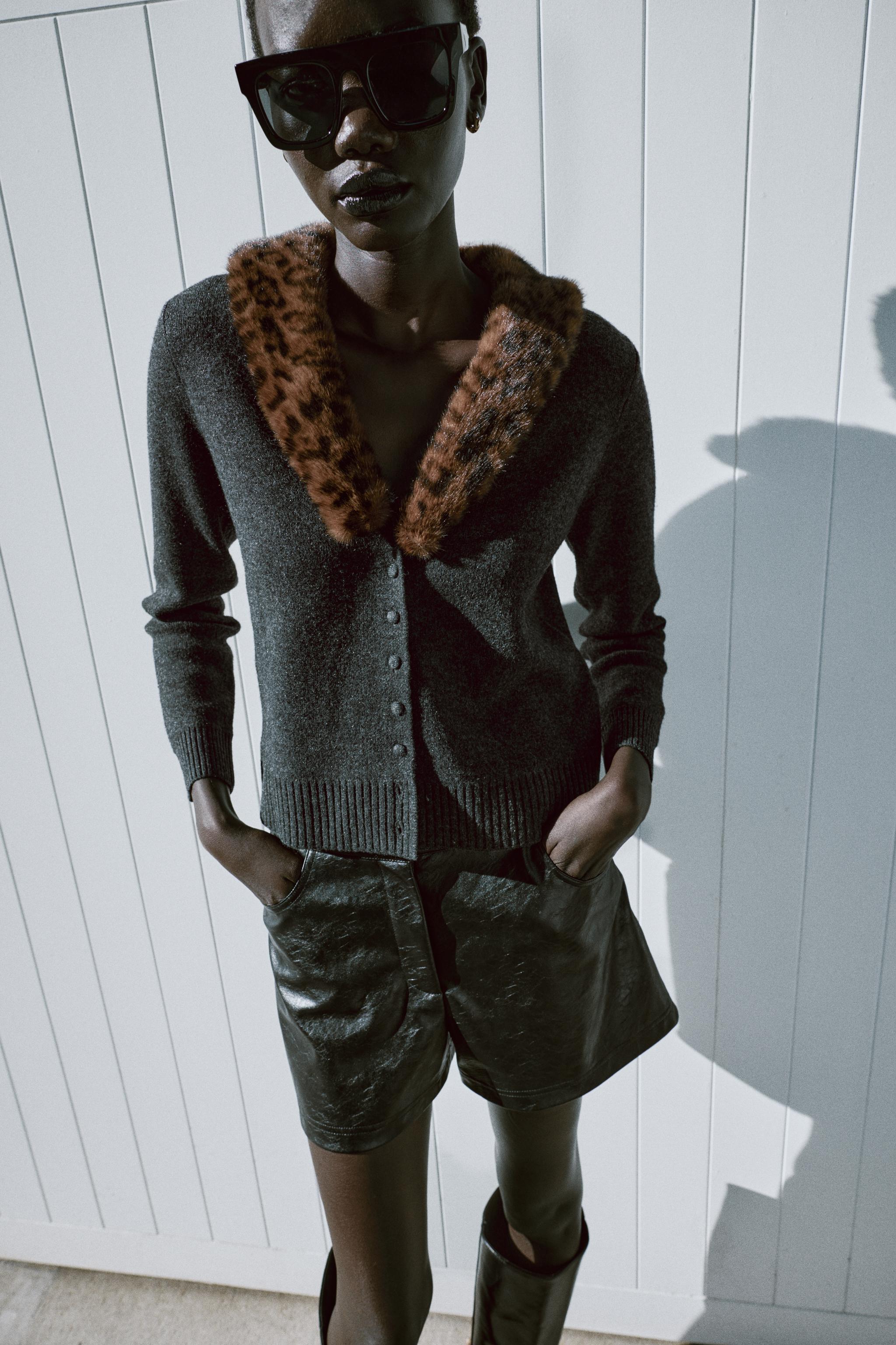 Cardigan With Detachable Lapel by Zara