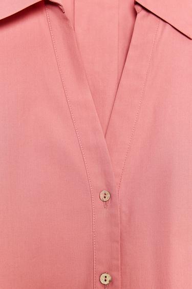 CHEMISE EN POPELINE AVEC MANCHES LARGES - MARSALA de Zara - Image 7