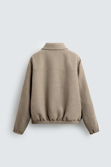REGULAR FIT TEXTURED JACKET - Taupe grey by Zara - Image 7