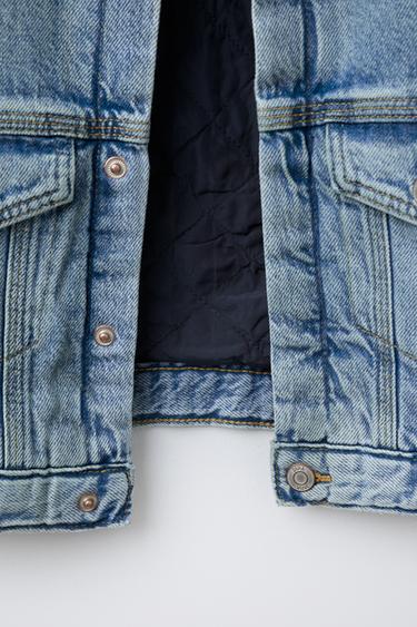 Zara PADDED DENIM JACKET - Blue
