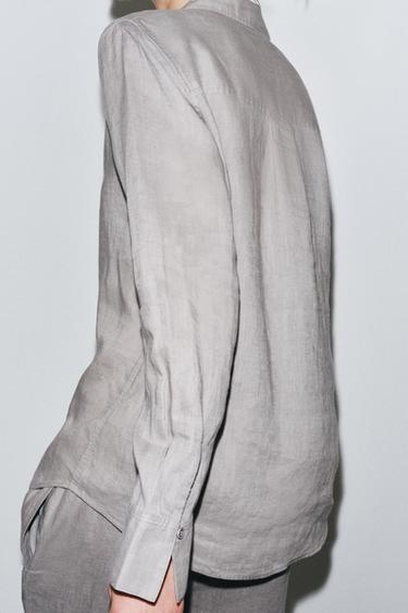 CHEMISE 100 % LIN COLLECTION ZW - Gris clair de Zara - Image 2