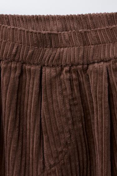 PANTALON BALLOON EN GROS VELOURS CÔTELÉ - Marron de Zara - Image 3