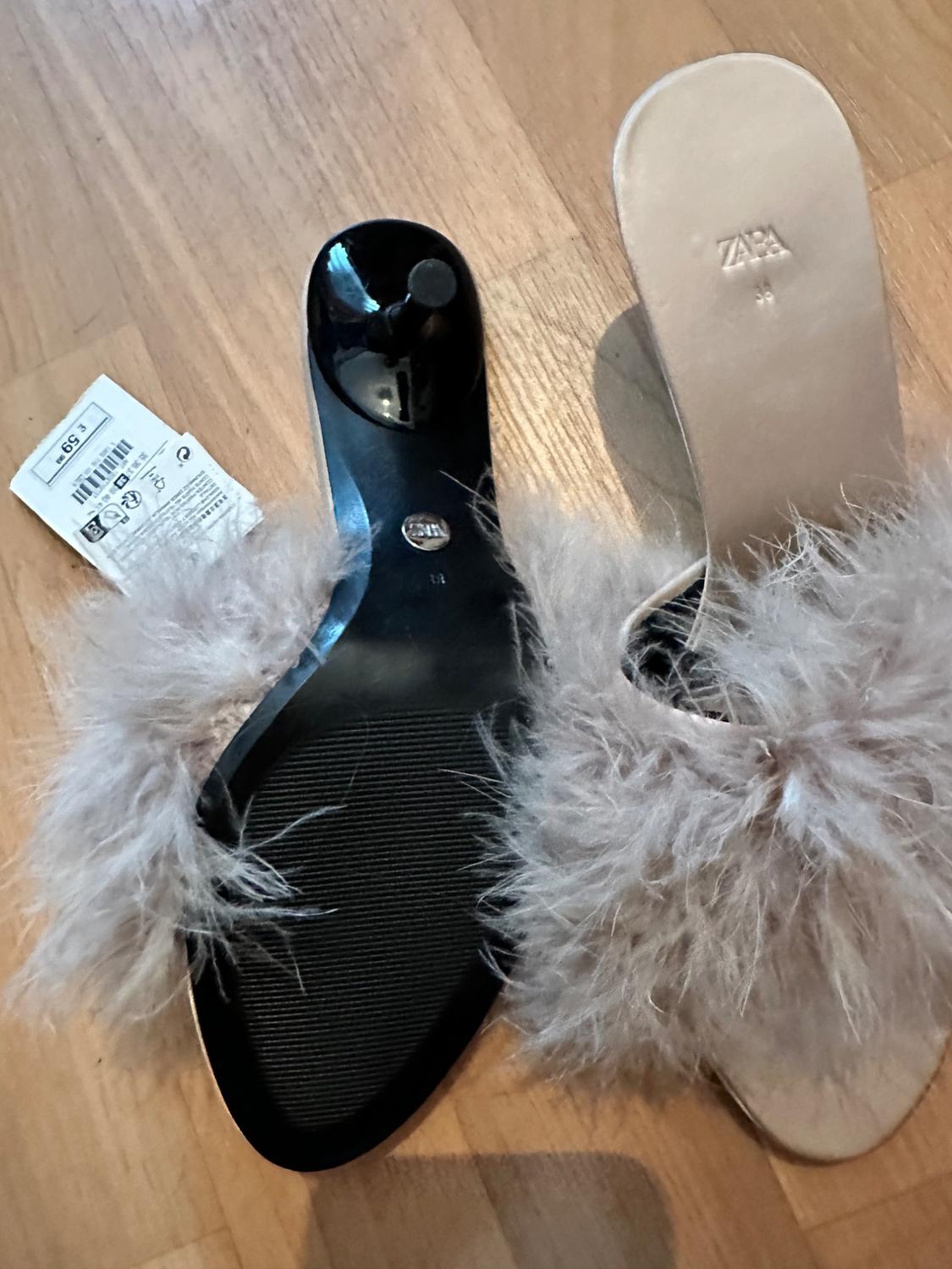 HEELED MULES WITH FEATHERS - Image 4